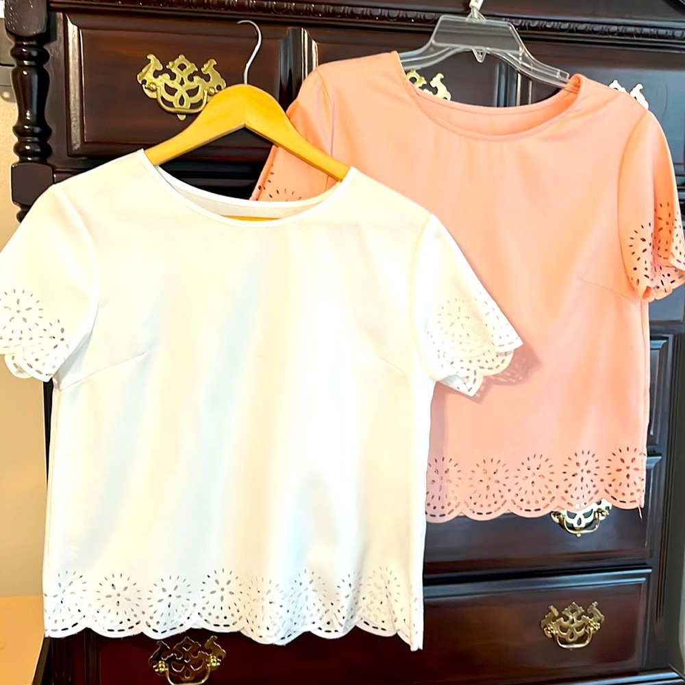 🌸BOUTIQUE (no name brand) BUNDLE of 2 Hand-sewn Tops, both size SM, NWOT🌸